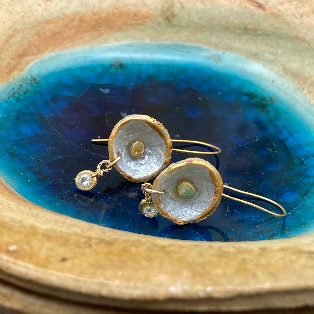 Matana handmade delicate earrings with Zirconia - Picture 7 of 7